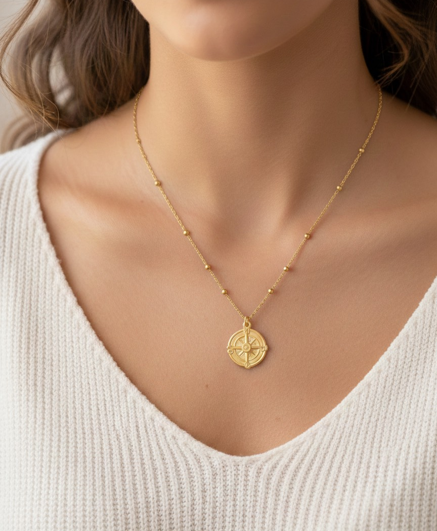 Colgante Brújula dorada